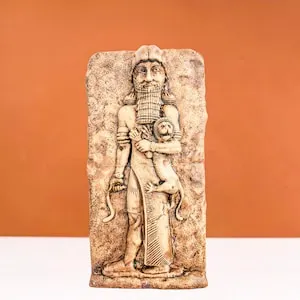 Anunnaki holding lions in Mesopotamian art