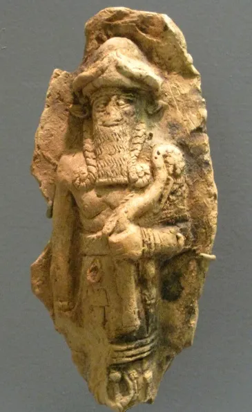 Anunnaki holding lions in Mesopotamian art