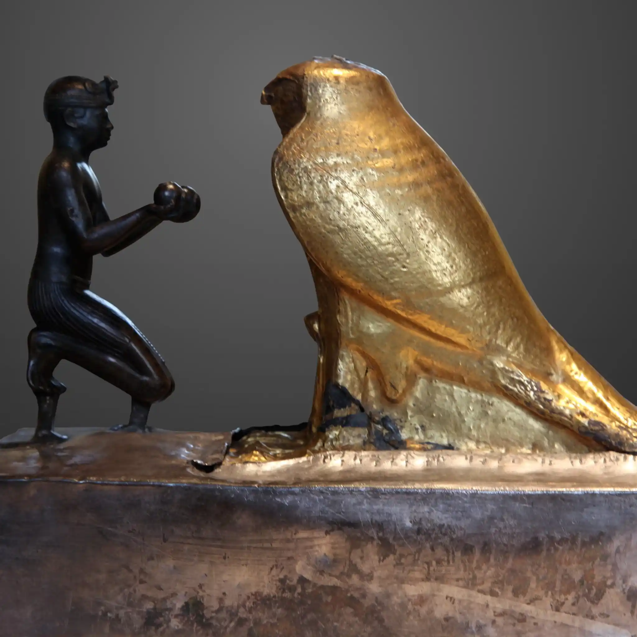 Statue of Taharqa offering to Hemen