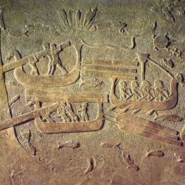 Marsh Arabs in a Reed Boat