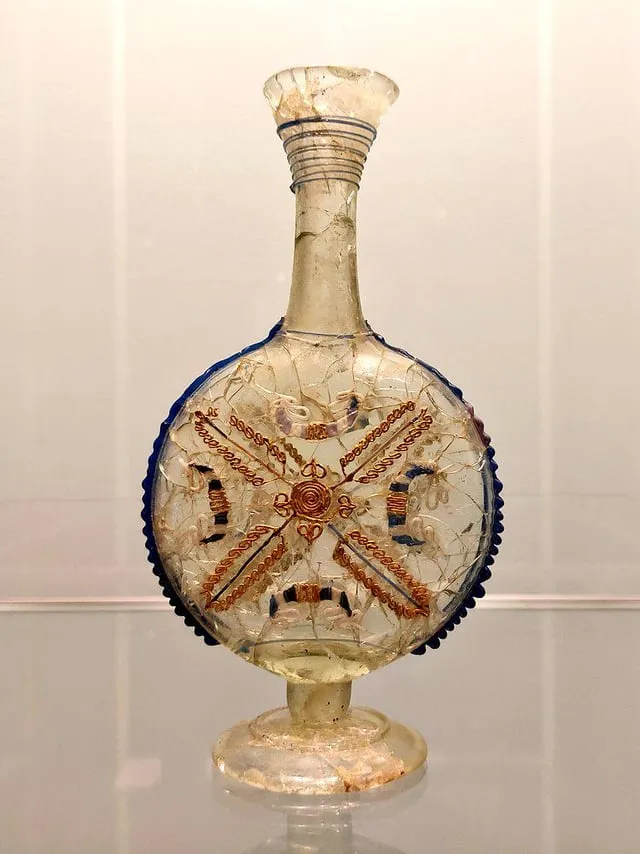 Roman Snake-Thread Glass Bottle