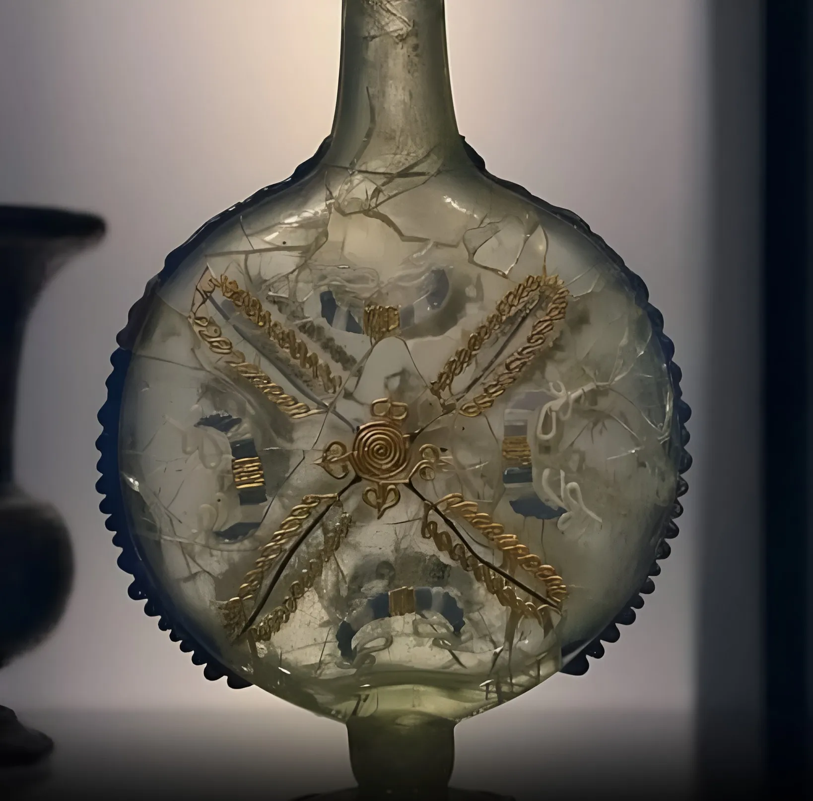 Roman Snake-Thread Glass Bottle