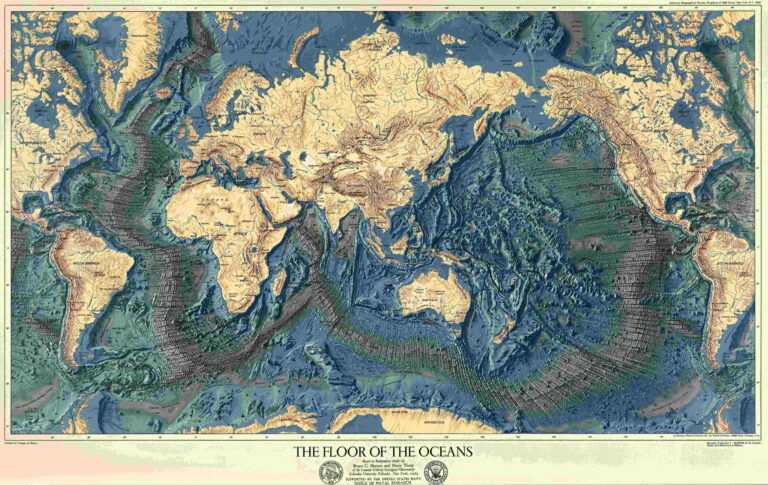 Atlantic Ocean floor map 1968