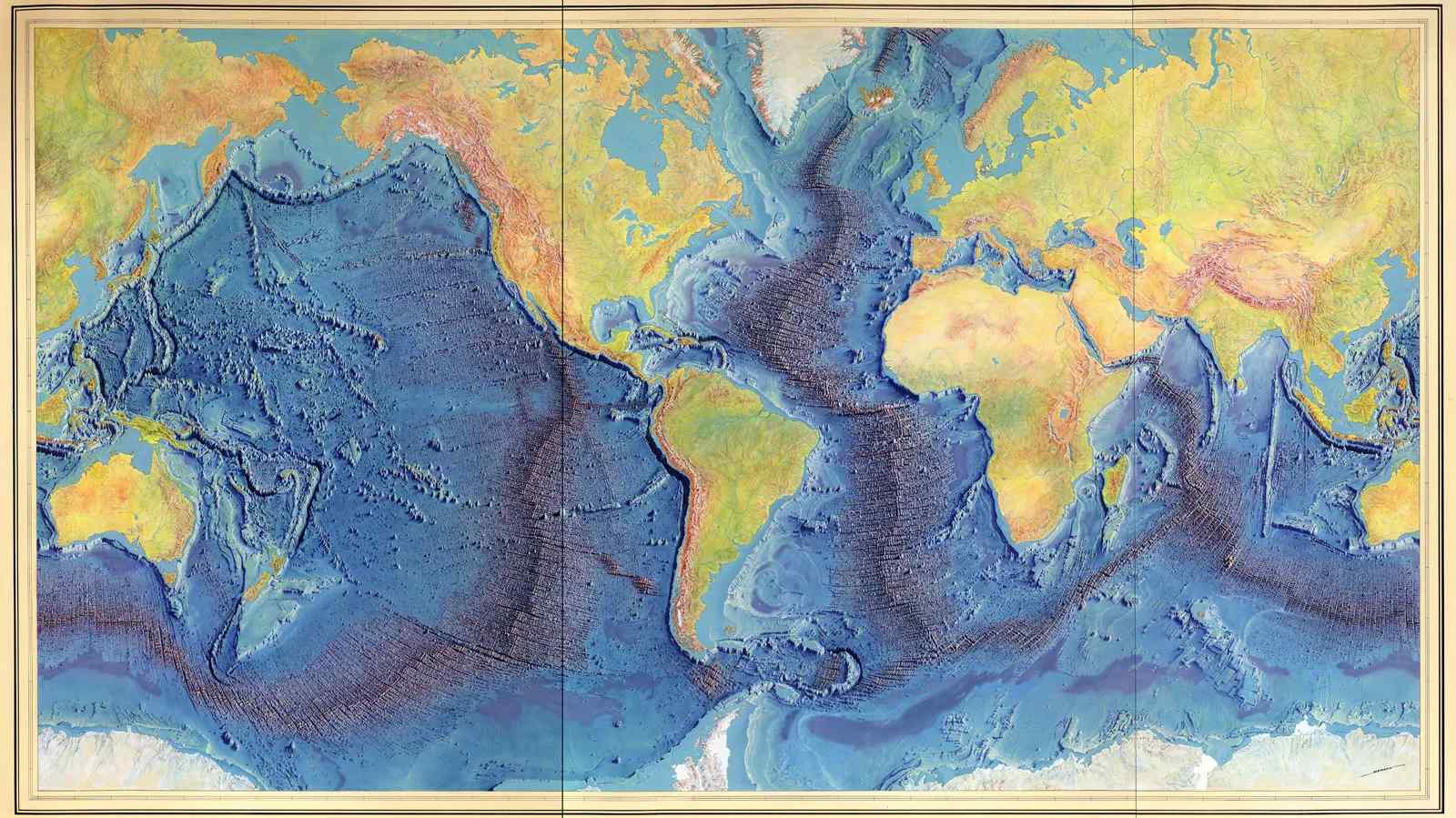 Atlantic Ocean floor map 1968