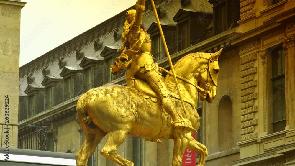 Jeanne d'Arc gilded bronze equestrian statue Paris