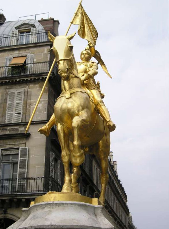 Jeanne d'Arc gilded bronze equestrian statue Paris